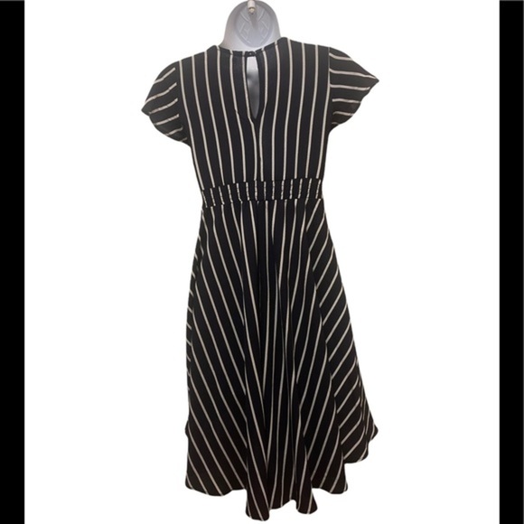 Poppies and Roses Black and White Striped High Low Dress Size 10 - Picture 6 of 7